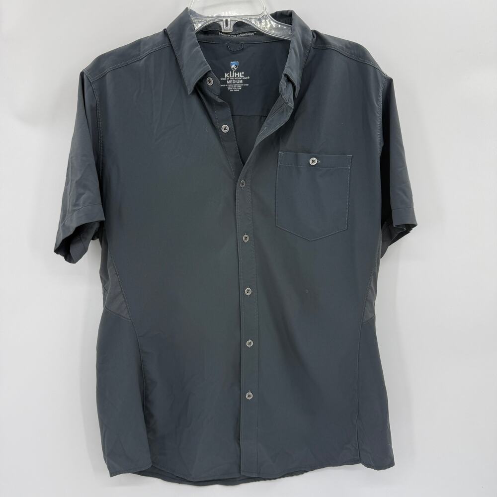 KUHL Shirt Short Sleeve Lightweight Mens Size M Casual Button Up UPF Quick Dry